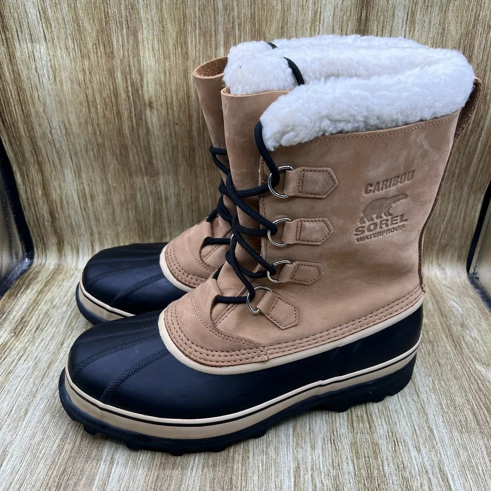 Sorel Caribou Snow Boots Men's Size 11.5 Brown Waterproof Insulated NM1000-281